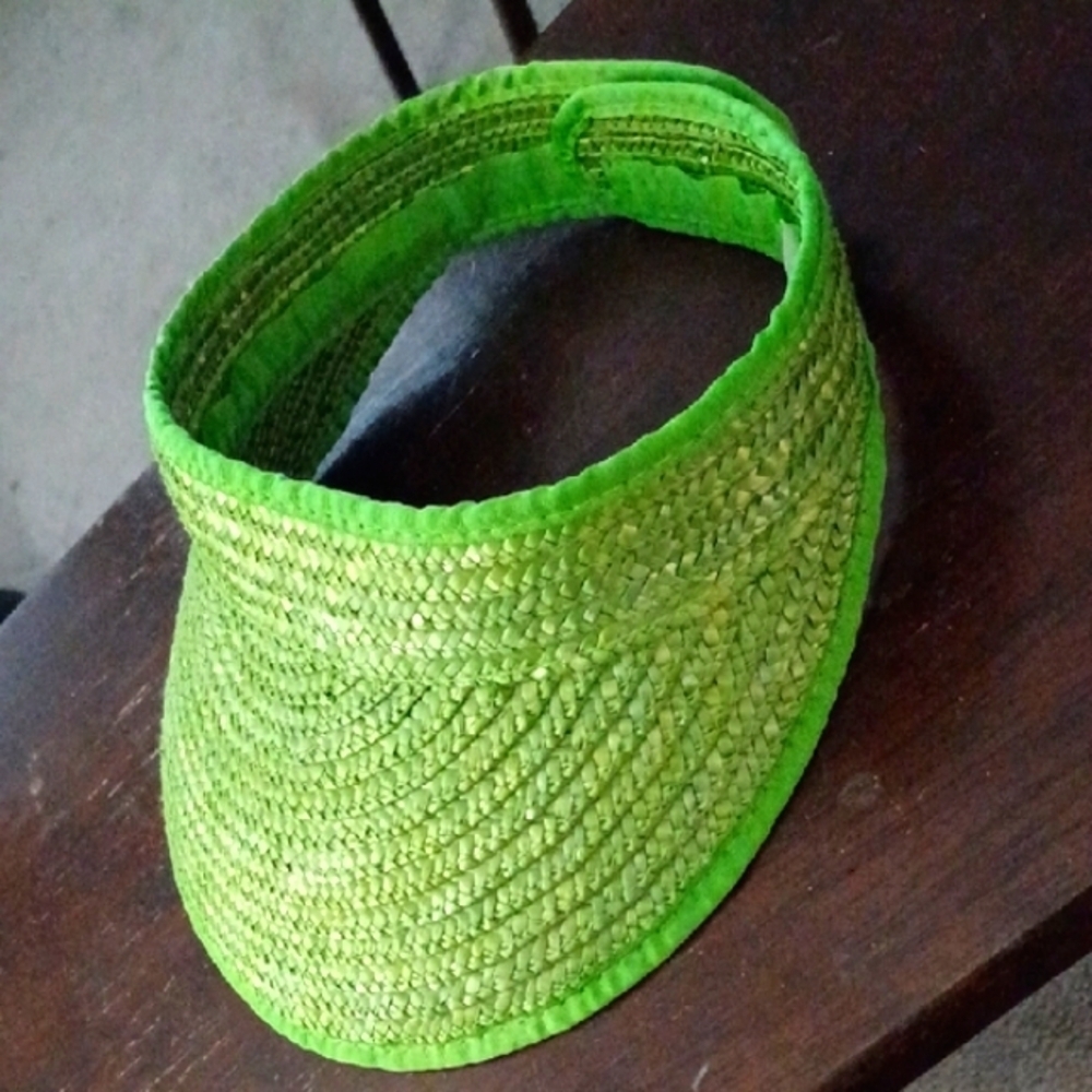 Green Woven Sun Visor Hat - Picture 3 of 6